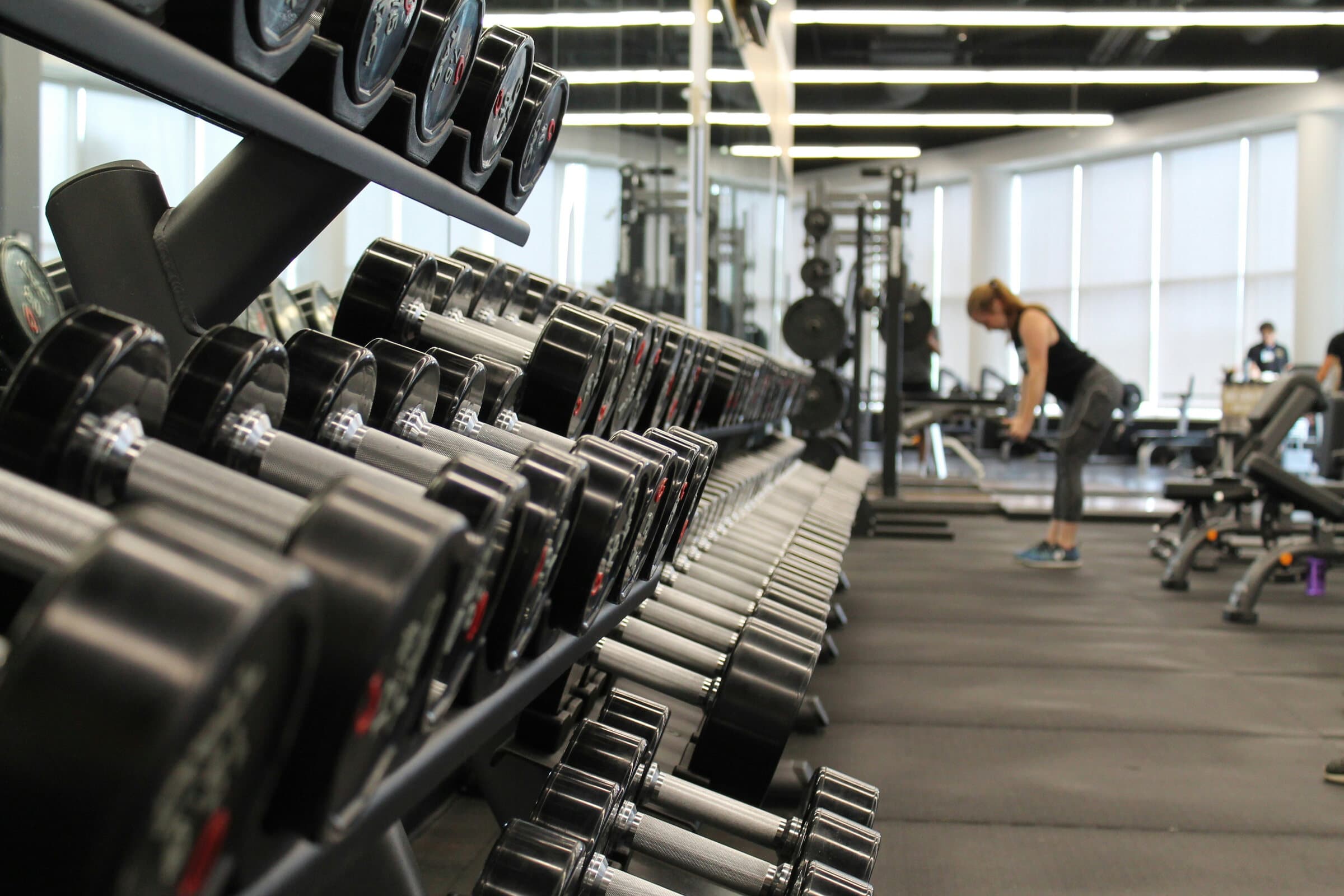 Exercise equipment in a fitness studio