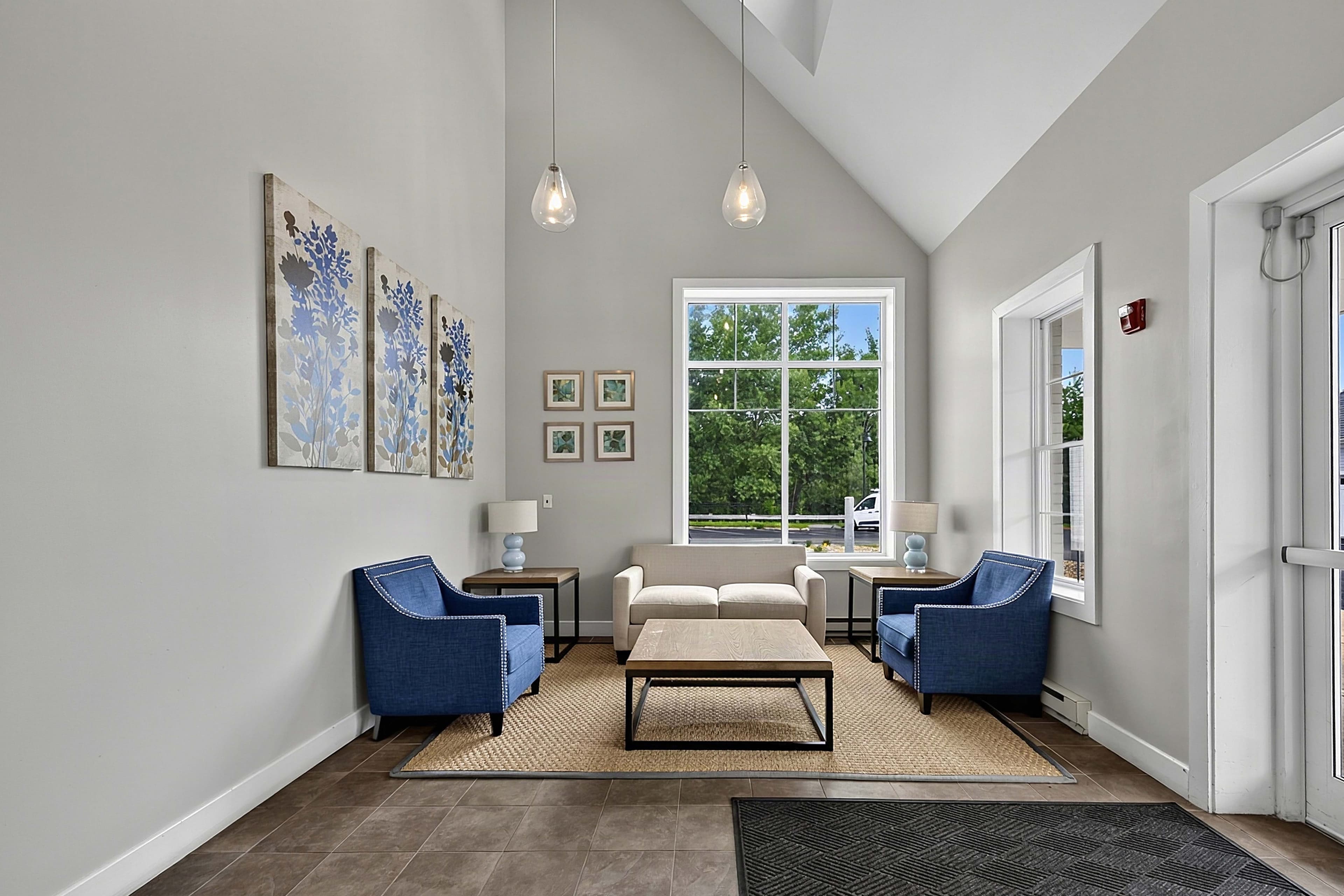 Bright sitting area beside the entrance
